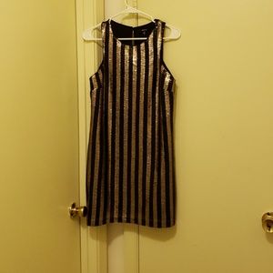 sequence black and gold dress